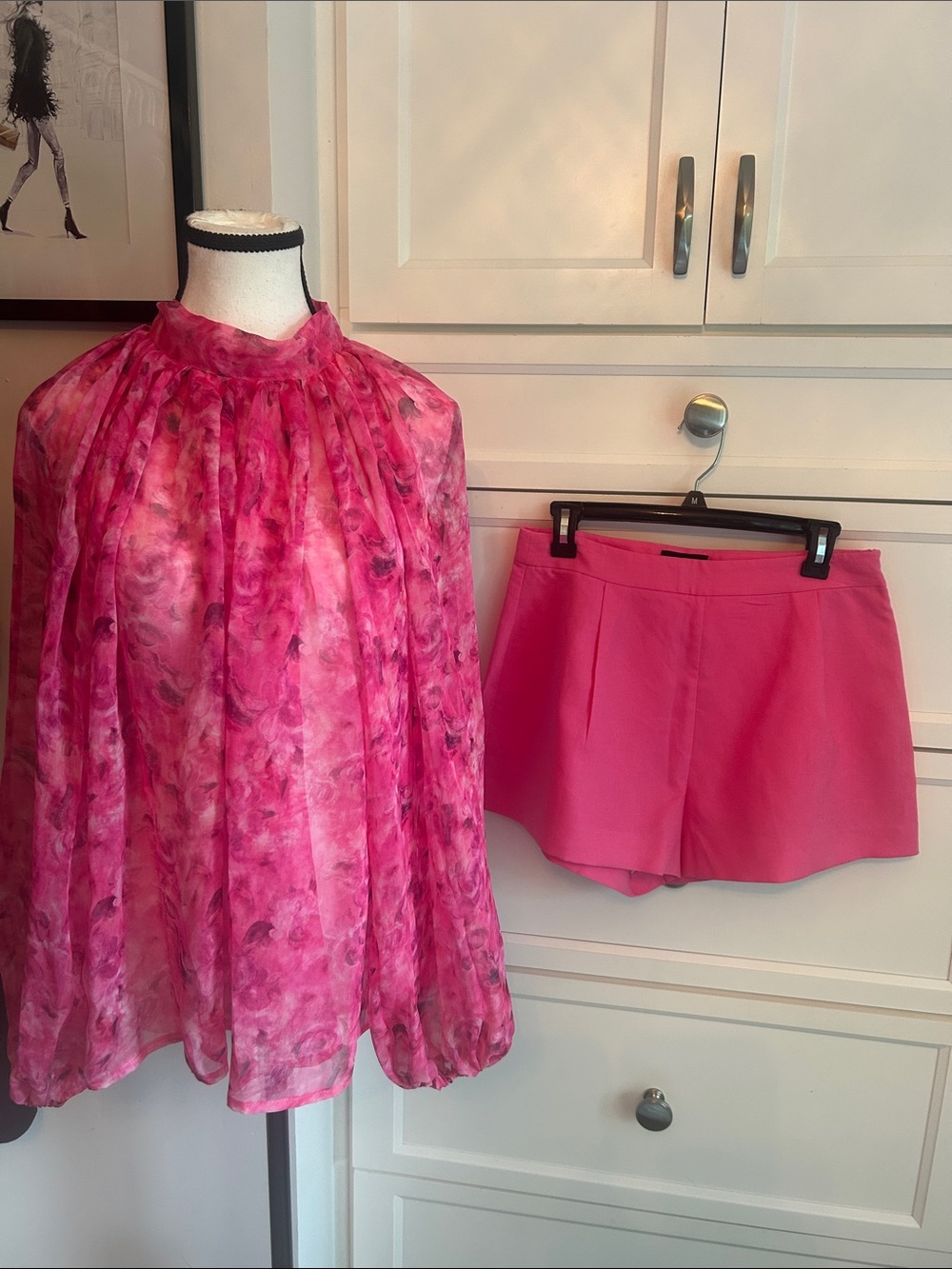 Vici Hot Pink Blouse with Shorts